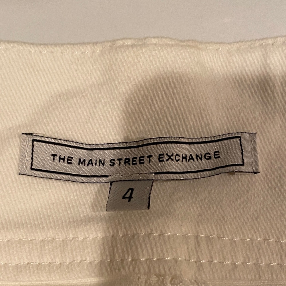The Main Street Exchange White Cotton Stretch Pencil Skirt Size 4 - Picture 2 of 3